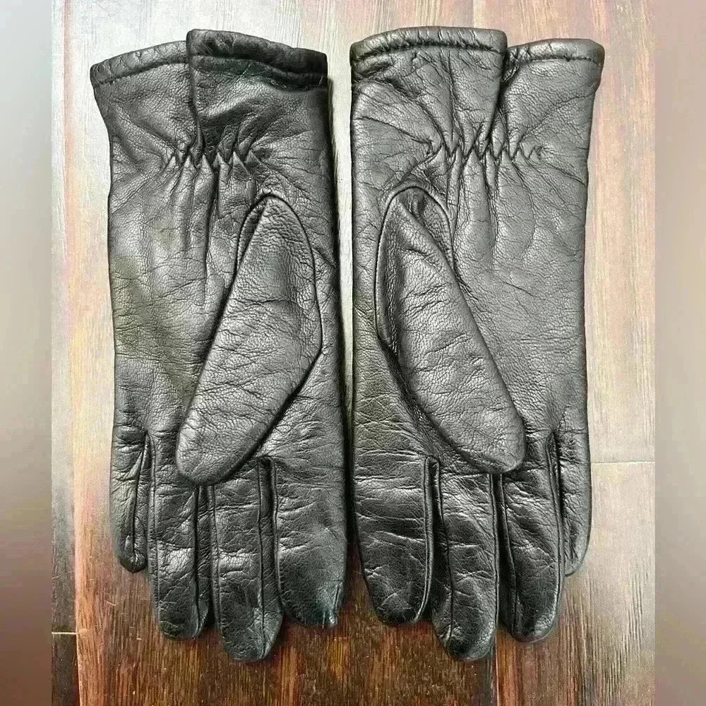 Black leather gloves - Picture 3 of 5